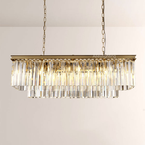 1920s Art Deco Rectangular Chandelier 40"