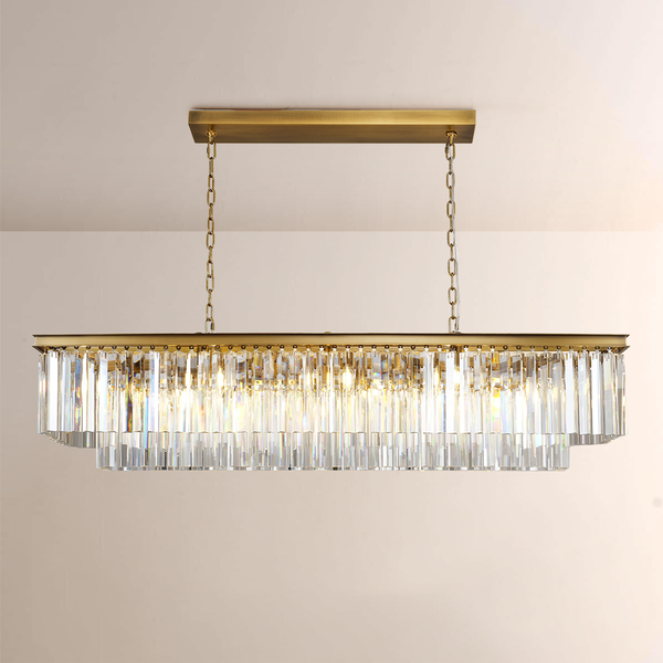 1920s Art Deco Rectangular Chandelier 72"