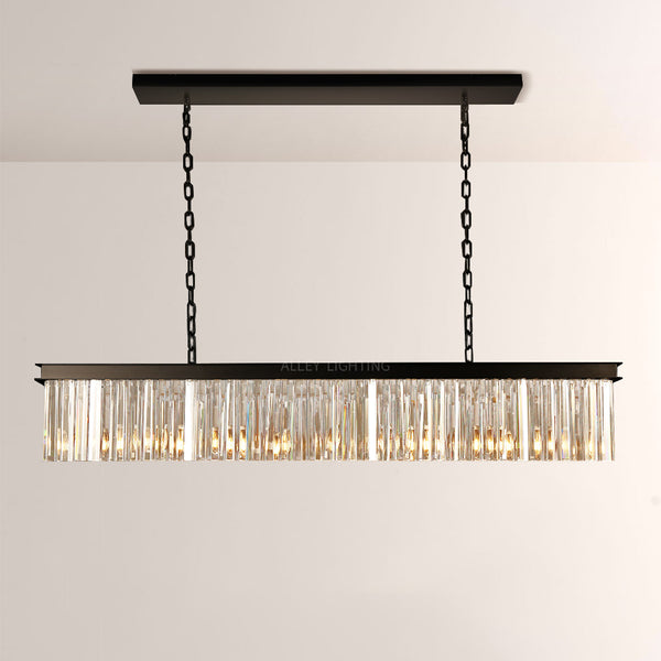 1920s Art Deco Single Rectangular Chandelier 49"W/60"W