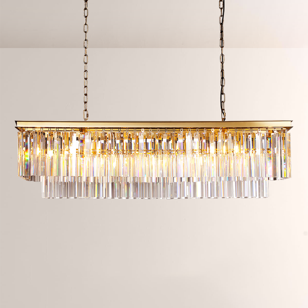 1920s Art Deco Rectangular Chandelier 49"