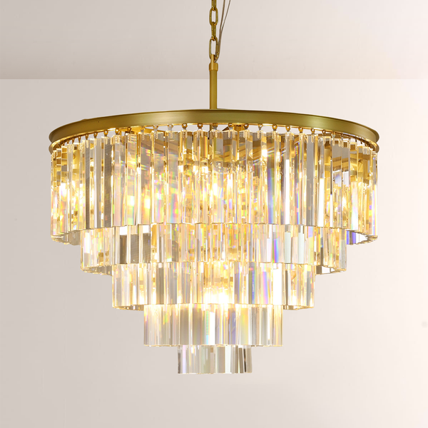 1920s Art Deco Round Chandelier 32"