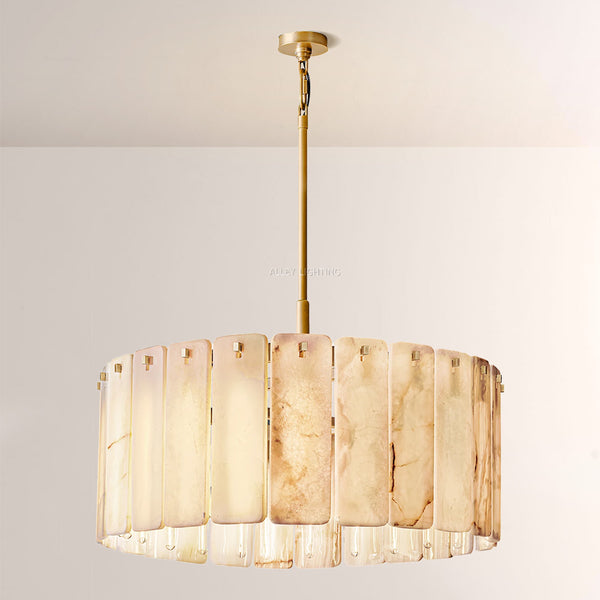 Camelot Alabaster  Round Chandelier 36"D