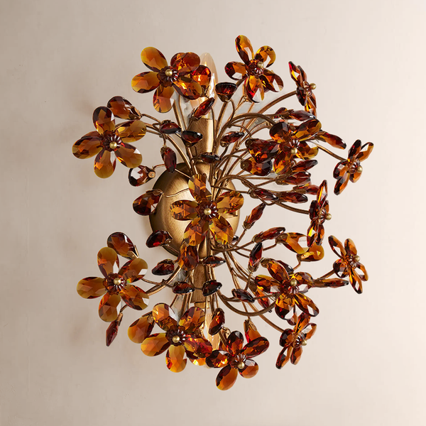 Fiore Crystal Flowers Wall Sconce 2-Light