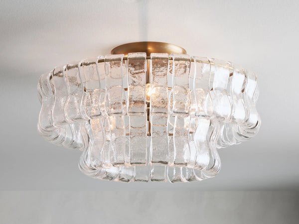 Lime 2-Tier Glass Round Flushmount 18"