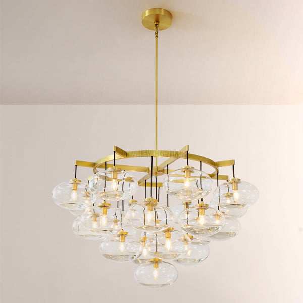 Selena Clear Glass Round Chandelier 48"