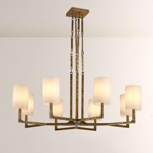 Waring Brass Round Chandelier 48" For Dining Room