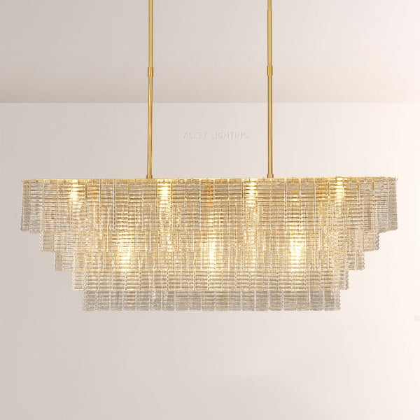 Viraag Clear Rectangle Chandelier 77"