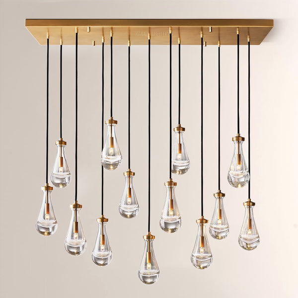 Raindrop Rectangle Chandelier 54"