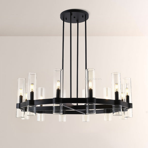 Lavelle Round Glass Chandelier 36"