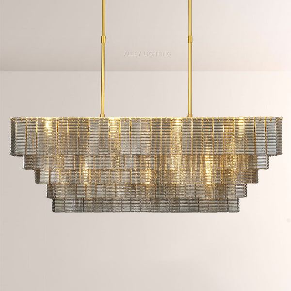 Viraag Smoke Rectangle Chandelier 59"