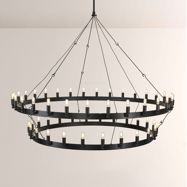 Coral Vintage Candelabra 2-Tier Chandelier