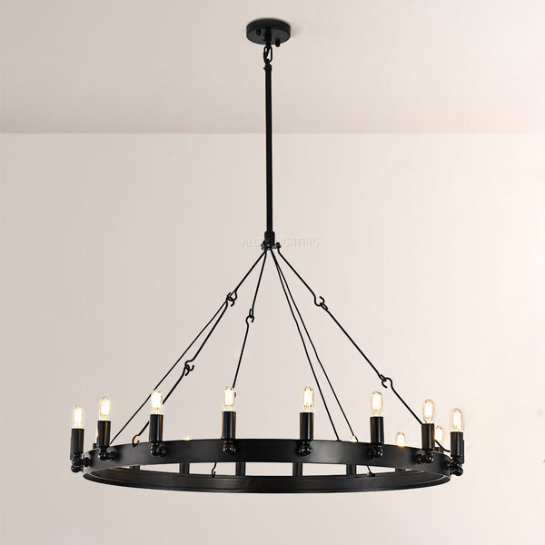 Coral Vintage Candelabra Round Chandelier