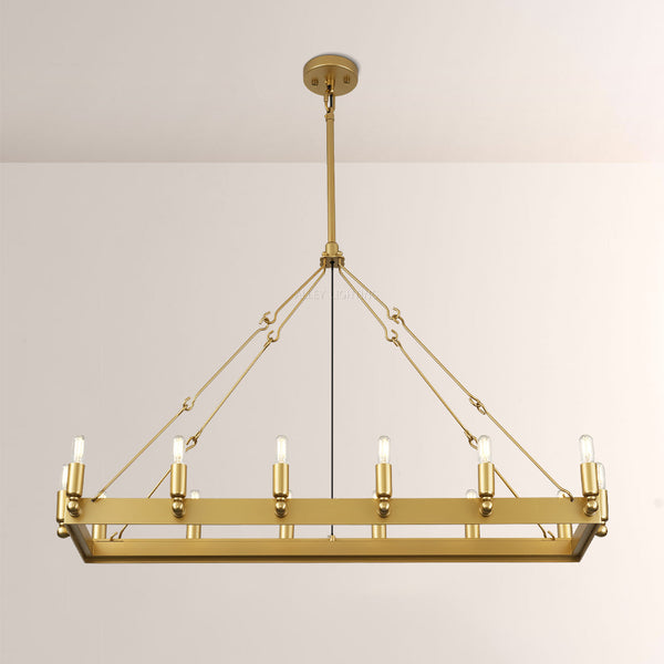 Coral Vintage Filament Rectangular Chandelier