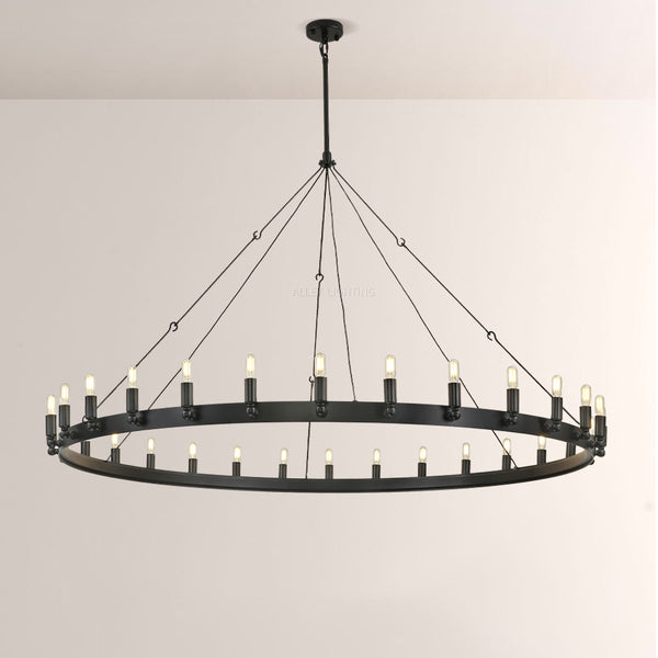 Coral Vintage Filament Round Chandelier