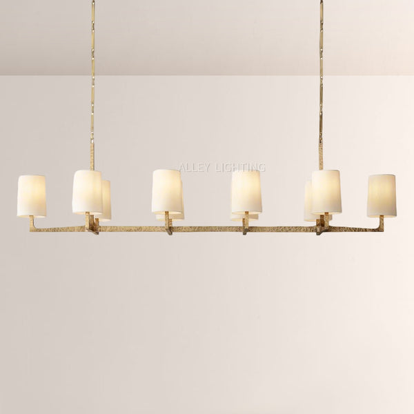 Waring Brass Linear Chandelier 72" For Dining Room