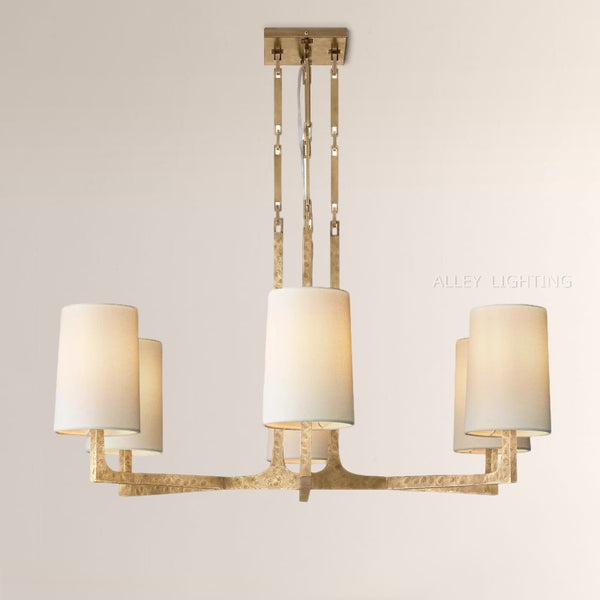 Waring Linen Round Chandelier 36" For Living Room