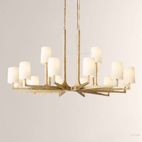 Waring Linen Round Chandelier 60" For Living Room