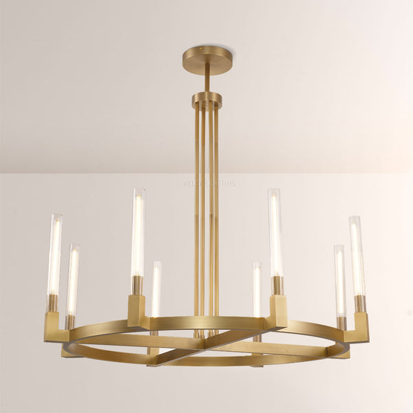 Mortal Glass Round Chandelier 36"